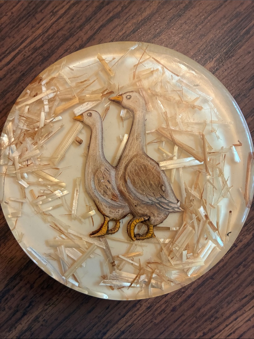 Decorative Cream Goose Accent Plate 5 inches -